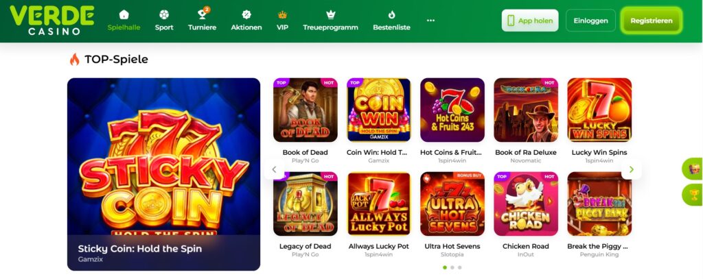 Spielekatalog und Entertainment-Spektrum Verde