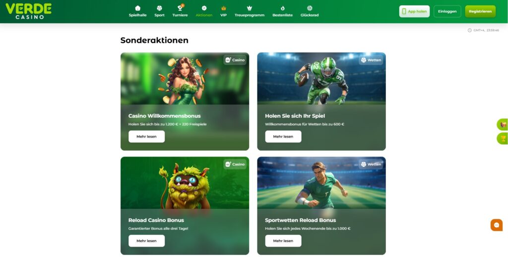 Bonus-System und Promotional-Angebote Verde